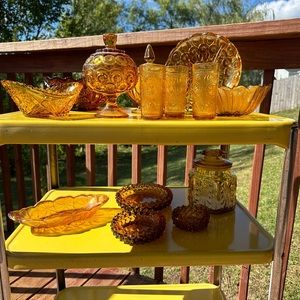 Vintage Amber Depression Glass Lot